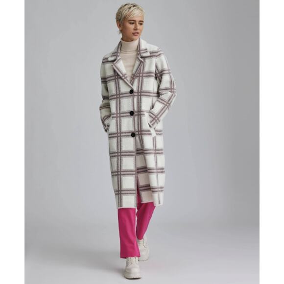 Anthropologie NVLT Plaid Teddy Coatigan Longline Pea Coat Jacket Size XL - Picture 5 of 11